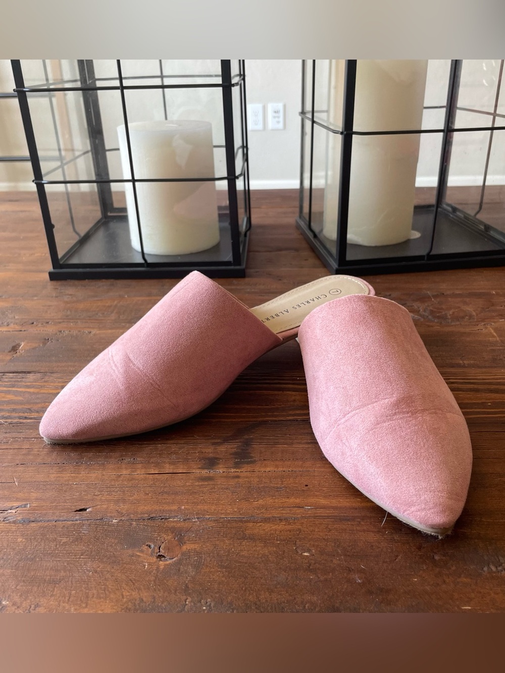 Universal Thread Pink Suede Pointed-Toe Mules - Picture 2 of 7
